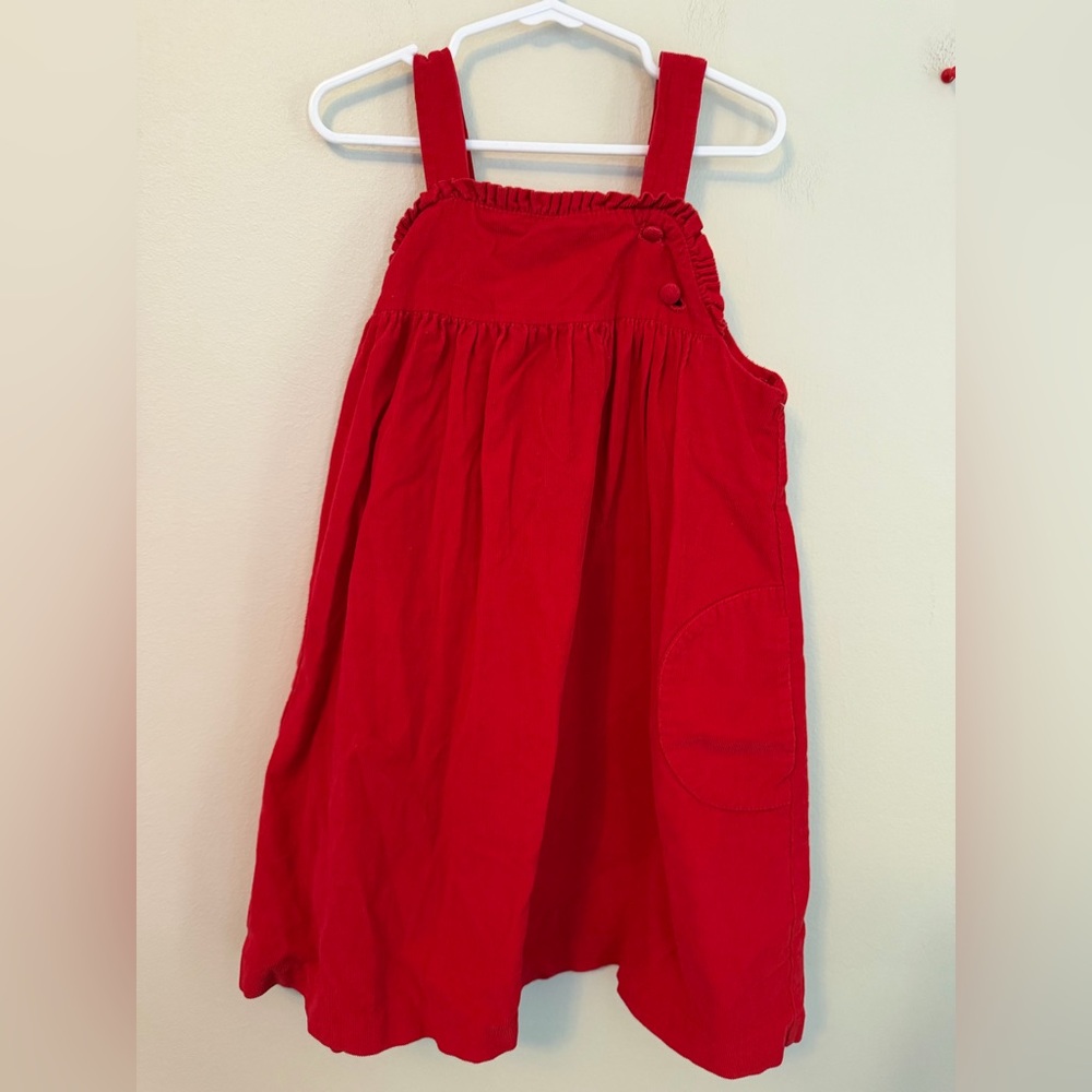 Little English Red Sleeveless Corduroy Dress